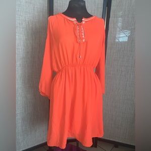 Umgee orange cold shoulder dress